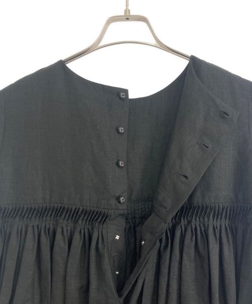 SCYE（サイ）SCYE (サイ) SCYE ベルギーリネンスリーブレスタックシャツ ブラック サイズ:36の古着・服飾アイテム