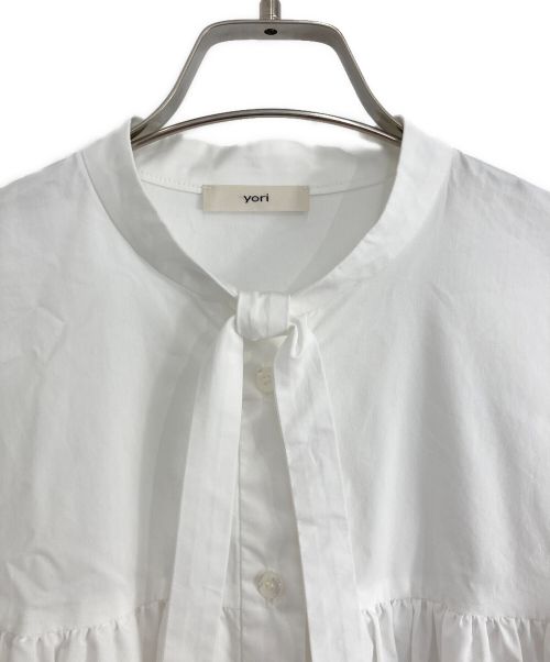 YORI（ヨリ）YORI (ヨリ) yori/ヨリ リボンバルーンブラウス ホワイト サイズ:Fの古着・服飾アイテム