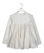 YORIヨリ）の古着「yori/ヨリ ドッキングティアードブラウス」｜ホワイト