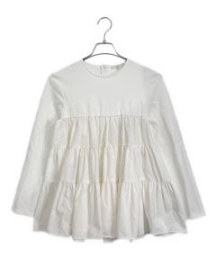 中古・古着通販】yori (ヨリ) リボンフクレフレア半袖ブラウス