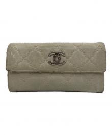 CHANEL（シャネル）の古着「ココマーク ウルトラステッチ ファスナー 長財布」｜ベージュ
