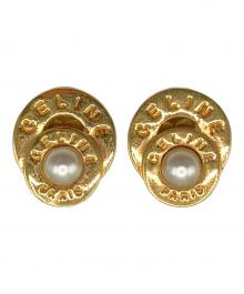 CELINE（セリーヌ）の古着「CELINE ダブルサークルパールイヤリング」｜ゴールド