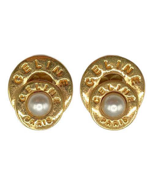 CELINE（セリーヌ）CELINE (セリーヌ) CELINE ダブルサークルパールイヤリング ゴールドの古着・服飾アイテム