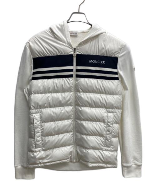 MONCLER（モンクレール）MONCLER (モンクレール) ダウンジャケット ホワイト×ネイビー サイズ:Lの古着・服飾アイテム