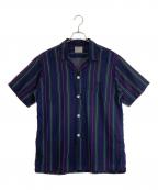 Atrasアトラス）の古着「Atras 半袖シャツ」｜ネイビー