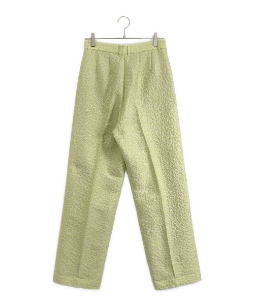 6(ROKU) BEAUTY&YOUTH（ロク ビューティーアンドユース）6(ROKU) BEAUTY&YOUTH (ロク ビューティーアンドユース) KOBANA JACQUARD PANTS 黄緑 サイズ:38の古着・服飾アイテム