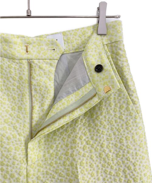 6(ROKU) BEAUTY&YOUTH（ロク ビューティーアンドユース）6(ROKU) BEAUTY&YOUTH (ロク ビューティーアンドユース) KOBANA JACQUARD PANTS 黄緑 サイズ:38の古着・服飾アイテム