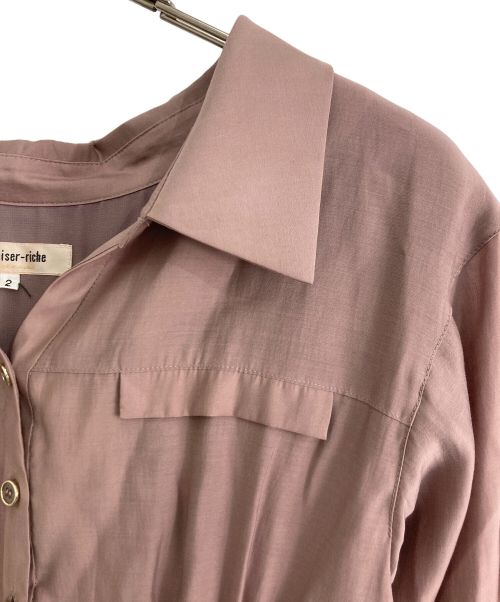 Apuweiser-riche（アプワイザーリッシェ）Apuweiser-riche (アプワイザーリッシェ) Apuweiser-riche（アプワイザーリッシェ）ワークシャツワンピース ピンク サイズ:2の古着・服飾アイテム