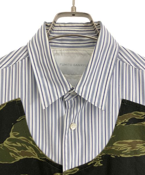 FUMITO GANRYU（フミトガンリュウ）FUMITO GANRYU (フミトガンリュウ) FUMITO GANRYU ミリタリードッキングシャツ ブルー サイズ:表記なしの古着・服飾アイテム