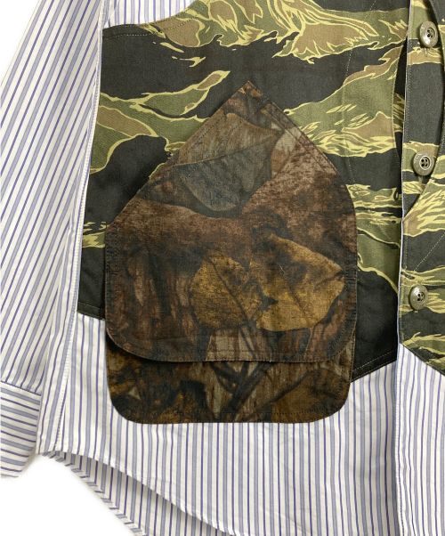 FUMITO GANRYU（フミトガンリュウ）FUMITO GANRYU (フミトガンリュウ) FUMITO GANRYU ミリタリードッキングシャツ ブルー サイズ:表記なしの古着・服飾アイテム