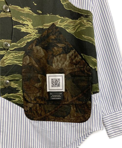 FUMITO GANRYU（フミトガンリュウ）FUMITO GANRYU (フミトガンリュウ) FUMITO GANRYU ミリタリードッキングシャツ ブルー サイズ:表記なしの古着・服飾アイテム