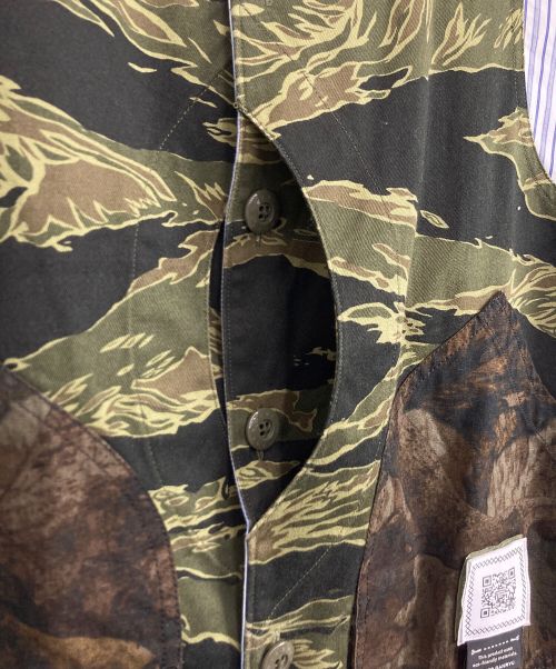 FUMITO GANRYU（フミトガンリュウ）FUMITO GANRYU (フミトガンリュウ) FUMITO GANRYU ミリタリードッキングシャツ ブルー サイズ:表記なしの古着・服飾アイテム