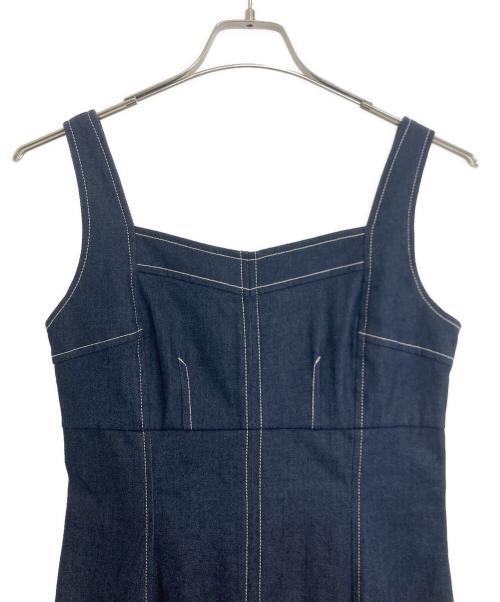 And Couture（アンドクチュール）And Couture (アンドクチュール) 裾フリンジバックレースアップデニムワンピース インディゴ サイズ:38の古着・服飾アイテム