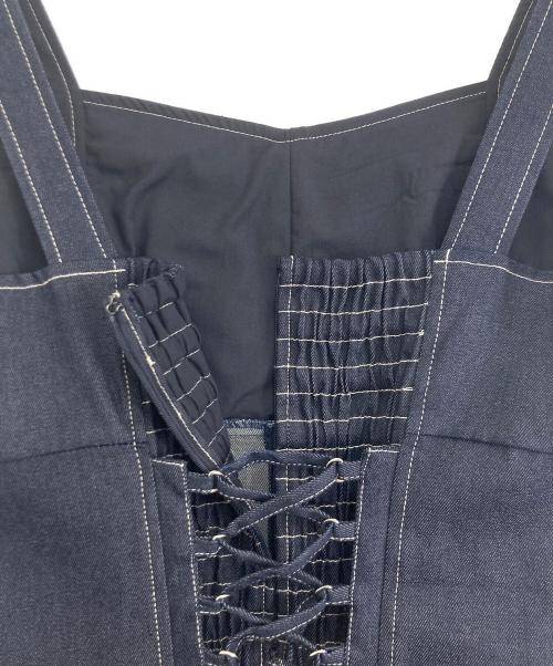 And Couture（アンドクチュール）And Couture (アンドクチュール) 裾フリンジバックレースアップデニムワンピース インディゴ サイズ:38の古着・服飾アイテム
