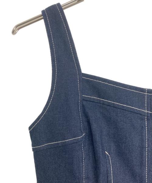 And Couture（アンドクチュール）And Couture (アンドクチュール) 裾フリンジバックレースアップデニムワンピース インディゴ サイズ:38の古着・服飾アイテム