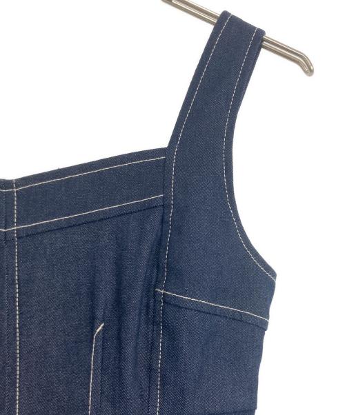 And Couture（アンドクチュール）And Couture (アンドクチュール) 裾フリンジバックレースアップデニムワンピース インディゴ サイズ:38の古着・服飾アイテム