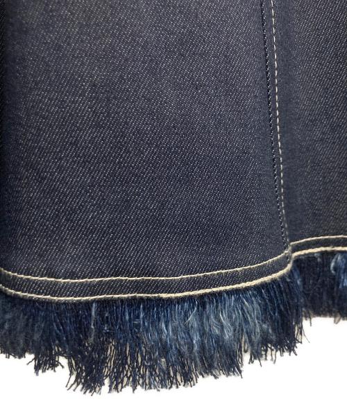 And Couture（アンドクチュール）And Couture (アンドクチュール) 裾フリンジバックレースアップデニムワンピース インディゴ サイズ:38の古着・服飾アイテム