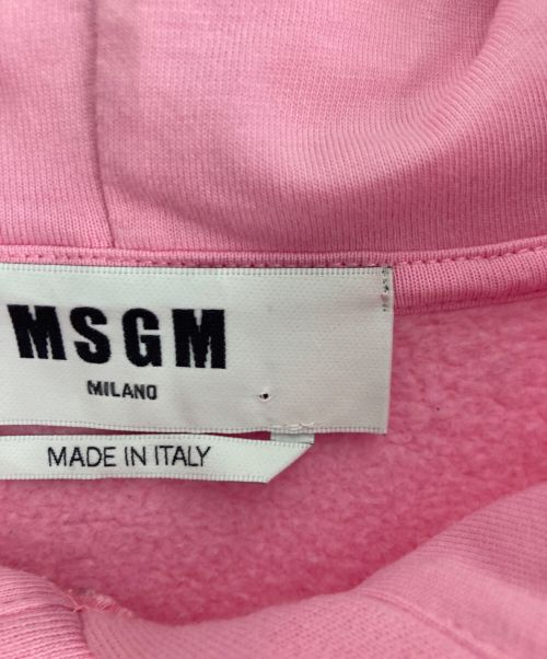 MSGM（エムエスジーエム）MSGM (エムエスジーエム) Posters (-) Alessandro Calabreseアートプリント スウェットパーカー ピンク サイズ:Sの古着・服飾アイテム