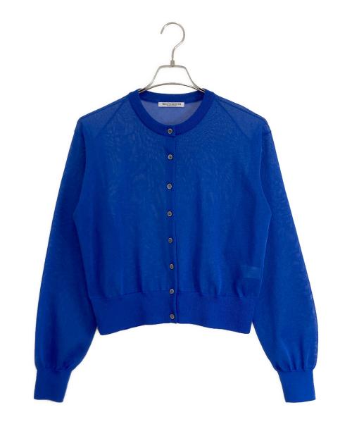 BEAUTY&YOUTH（ビューティーアンドユース）BEAUTY&YOUTH (ビューティーアンドユース) シアー クルーネック カーディガン ―ウォッシャブル― ブルー サイズ:FREEの古着・服飾アイテム