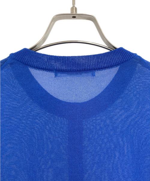 BEAUTY&YOUTH（ビューティーアンドユース）BEAUTY&YOUTH (ビューティーアンドユース) シアー クルーネック カーディガン ―ウォッシャブル― ブルー サイズ:FREEの古着・服飾アイテム