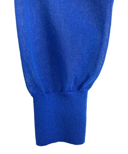 BEAUTY&YOUTH（ビューティーアンドユース）BEAUTY&YOUTH (ビューティーアンドユース) シアー クルーネック カーディガン ―ウォッシャブル― ブルー サイズ:FREEの古着・服飾アイテム