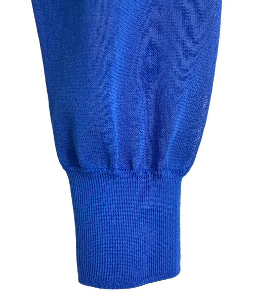 BEAUTY&YOUTH（ビューティーアンドユース）BEAUTY&YOUTH (ビューティーアンドユース) シアー クルーネック カーディガン ―ウォッシャブル― ブルー サイズ:FREEの古着・服飾アイテム