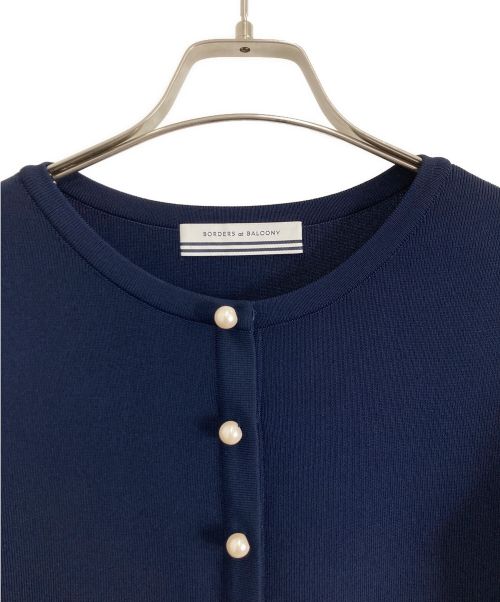 BORDERS at BALCONY（ボーダーズアットバルコニー）BORDERS at BALCONY (ボーダーズアットバルコニー) BORDERS at BALCONY ニットカーディガン ネイビー サイズ:36の古着・服飾アイテム