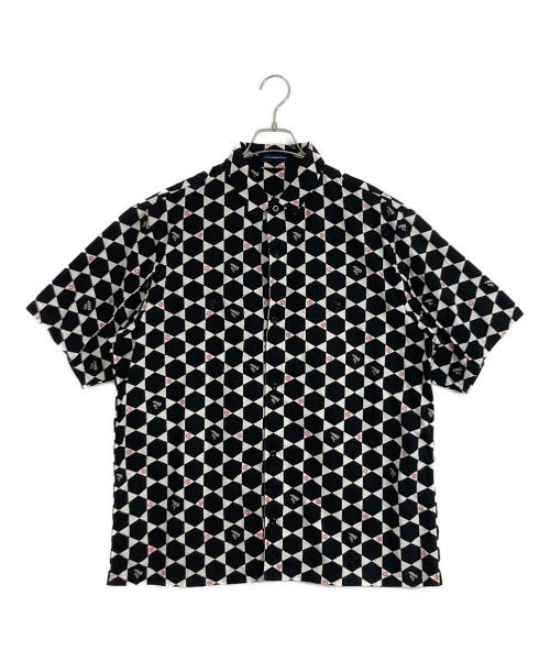 JohnUNDERCOVER（ジョンアンダーカバー）JohnUNDERCOVER (ジョンアンダーカバー) JohnUNDERCOVER 半袖シャツ ホワイト×ブラック サイズ:4の古着・服飾アイテム