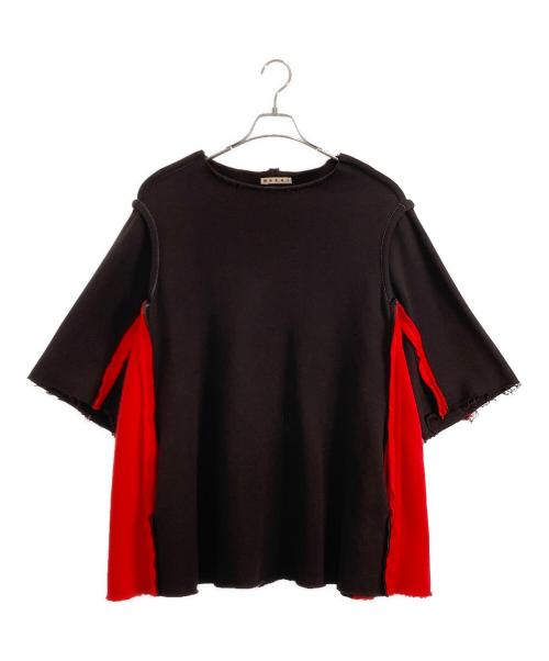 MARNI（マルニ）MARNI (マルニ) MARNI 七分袖 スウェット レッド×ブラウン サイズ:36の古着・服飾アイテム