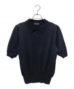 中古・古着通販】sacai (サカイ) ドッキングライダースニット ネイビー