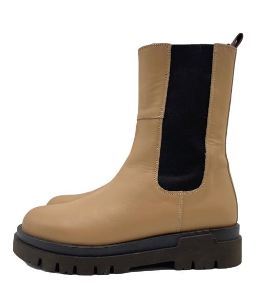 Carmens（カルメンズ）Carmens (カルメンズ) TOMORROW LAND (トゥモローランド) CARMENS×TOMORROWLAND サイドゴアラバーブーツ ベージュ×ブラウン サイズ:37の古着・服飾アイテム