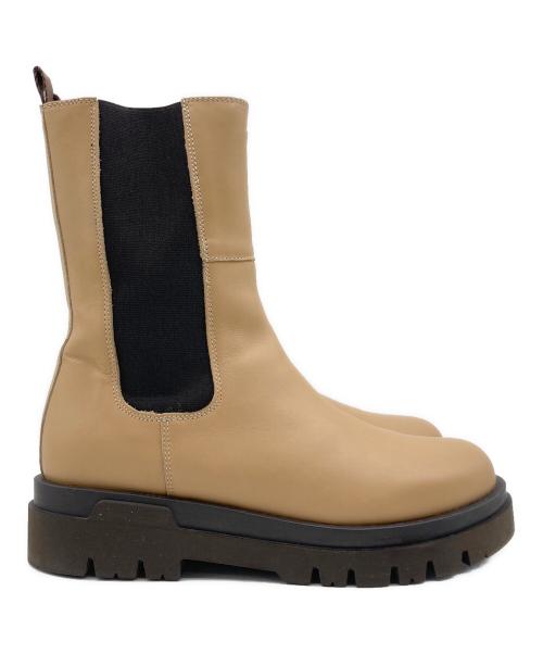 Carmens（カルメンズ）Carmens (カルメンズ) TOMORROW LAND (トゥモローランド) CARMENS×TOMORROWLAND サイドゴアラバーブーツ ベージュ×ブラウン サイズ:37の古着・服飾アイテム