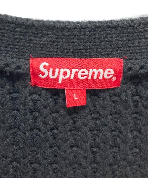 SUPREME（シュプリーム）Supreme (シュプリーム) Waffle Knit Cardigan ブラック サイズ:Lの古着・服飾アイテム