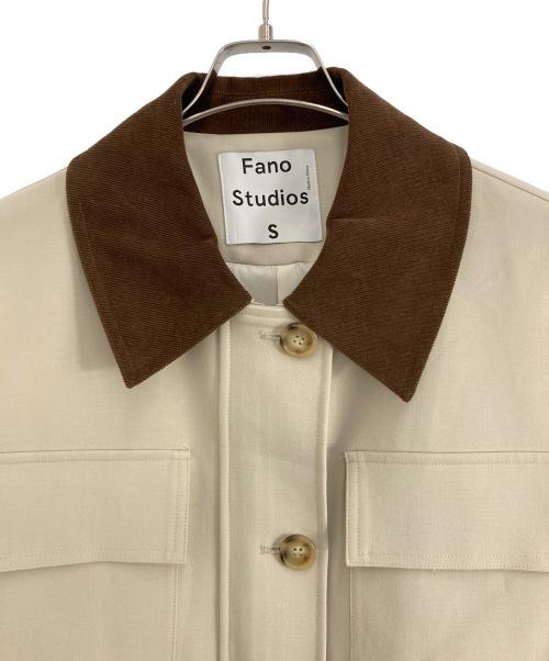 Fano Studios（ファノ ストゥディオズ）Fano Studios (ファノ ストゥディオズ) コーデュロイカラー ミドルトレンチコート ベージュ×ブラウン サイズ:Sの古着・服飾アイテム