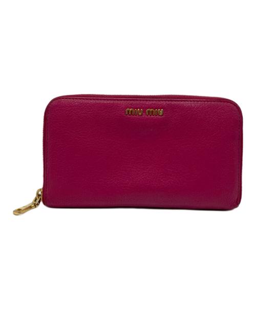 MIU MIU（ミュウミュウ）MIU MIU (ミュウミュウ) 長財布 ショッキングピンクの古着・服飾アイテム