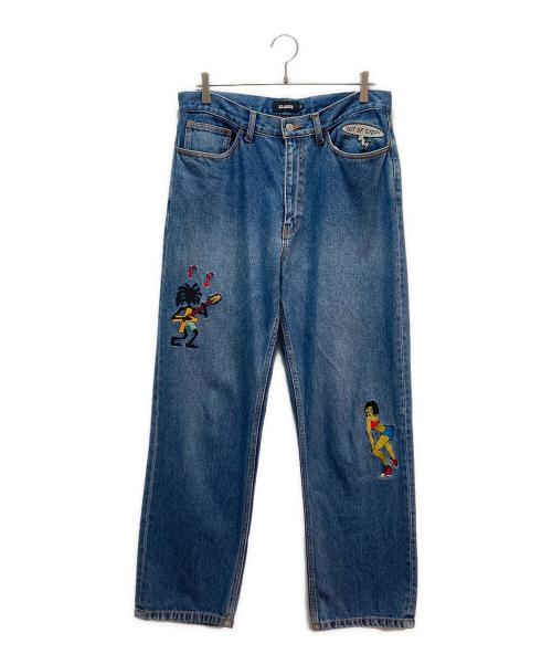X-LARGE（エクストララージ）X-LARGE (エクストララージ) EMBROIDERY RAVE DENIM インディゴ サイズ:34inchの古着・服飾アイテム