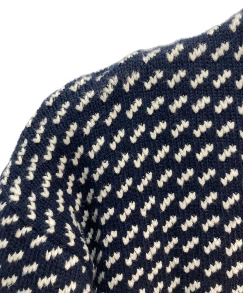 L.L.Bean（エルエルビーン）L.L.Bean (エルエルビーン) バーズアイニット クルーネック ホワイト×ブラック サイズ:Lの古着・服飾アイテム