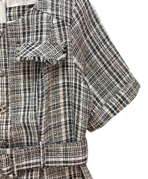 HER LIP TO（ハーリップトゥ）HER LIP TO (ハーリップトゥ) Classic Tweed Mini Dress ブラック サイズ:Mの古着・服飾アイテム