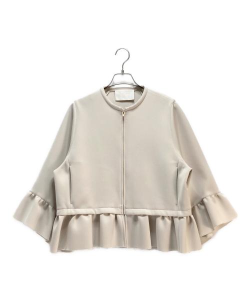 BALLSEY（ボールジィ）BALLSEY (ボールジィ) スキューバジャージー フレアブルゾン ベージュ サイズ:36の古着・服飾アイテム