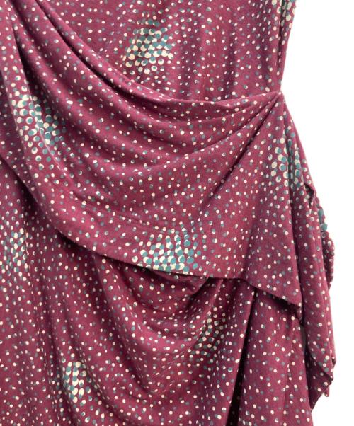 Vivienne Westwood RED LABEL（ヴィヴィアンウエストウッドレッドレーベル）Vivienne Westwood RED LABEL (ヴィヴィアンウエストウッドレッドレーベル) 変形ドレープ オーブドットワンピース レッド サイズ:2の古着・服飾アイテム