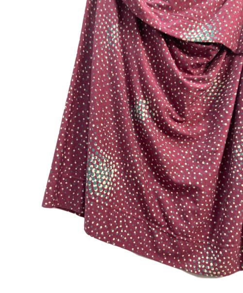 Vivienne Westwood RED LABEL（ヴィヴィアンウエストウッドレッドレーベル）Vivienne Westwood RED LABEL (ヴィヴィアンウエストウッドレッドレーベル) 変形ドレープ オーブドットワンピース レッド サイズ:2の古着・服飾アイテム