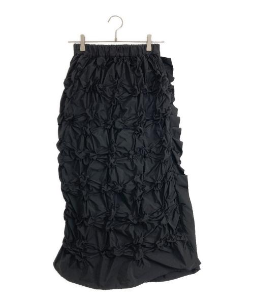 machatt（マチャット）machatt (マチャット) シャーリングタフタロングスカート ブラック サイズ:Fの古着・服飾アイテム