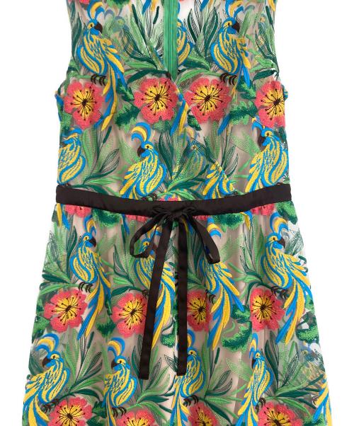 GRACE CONTINENTAL（（グレースコンチネンタル）GRACE CONTINENTAL (グレースコンチネンタル) ボタニカルパロットワンピース グリーン サイズ:36の古着・服飾アイテム