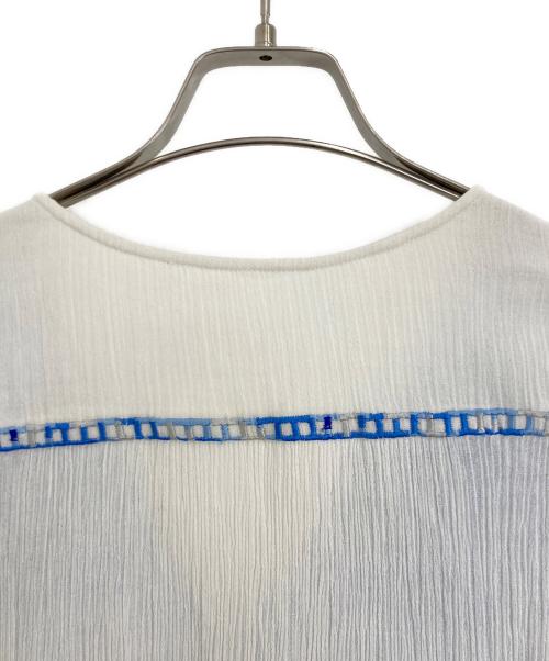 GRACE CONTINENTAL（グレースコンチネンタル）GRACE CONTINENTAL (グレースコンチネンタル) GRACE CONTINENTAL サークル刺繍トップス ホワイト×ブルー サイズ:36の古着・服飾アイテム