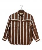 TODAYFULトゥデイフル）の古着「Stripe Pocket Shirts」｜ブラウン