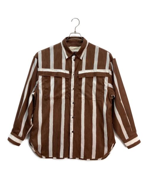 TODAYFUL（トゥデイフル）TODAYFUL (トゥデイフル) Stripe Pocket Shirts ブラウン サイズ:Fの古着・服飾アイテム