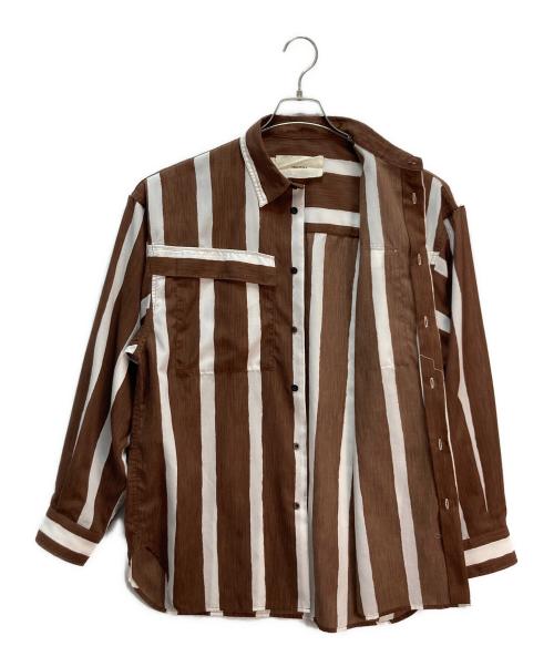 TODAYFUL（トゥデイフル）TODAYFUL (トゥデイフル) Stripe Pocket Shirts ブラウン サイズ:Fの古着・服飾アイテム