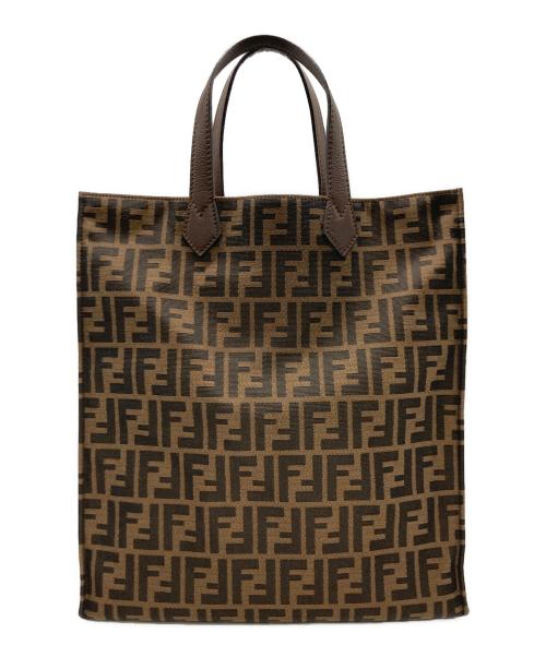 FENDI（フェンディ）FENDI (フェンディ) FENDI ズッカ トートバッグ ベージュ×ブラウンの古着・服飾アイテム