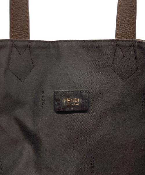 FENDI（フェンディ）FENDI (フェンディ) FENDI ズッカ トートバッグ ベージュ×ブラウンの古着・服飾アイテム