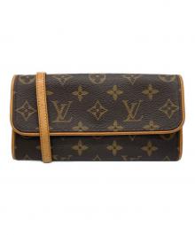 LOUIS VUITTON（ルイ ヴィトン）の古着「モノグラム ポシェットツインPM」｜ベージュ×ブラウン